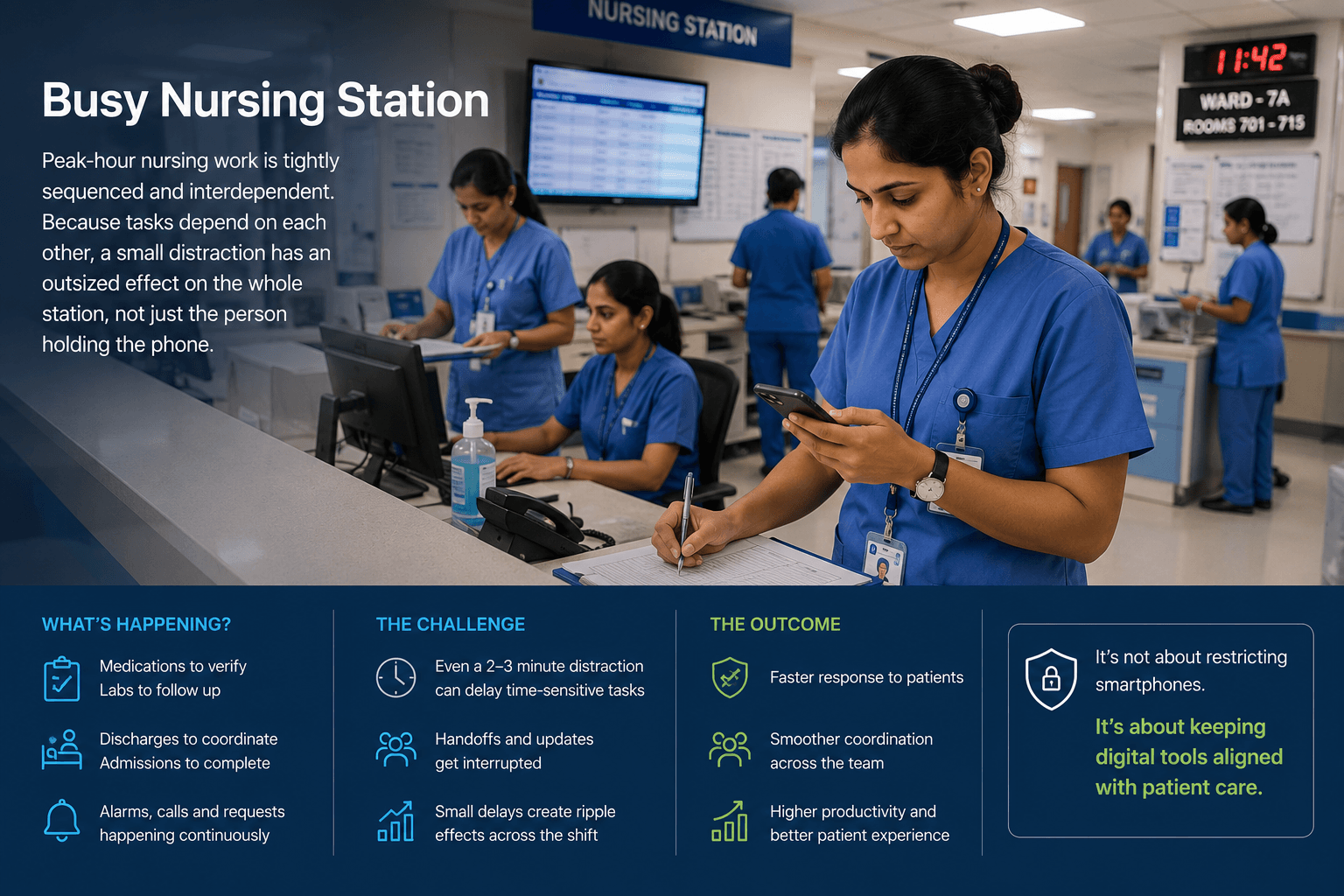 Busy Nursing Station — Nursing operational scenario